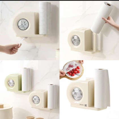 منظم للمطبخ لتنظيم رول المحارم واكياس تغليف الطعام